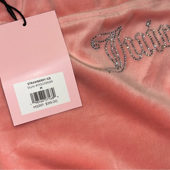 Juicy Couture Pants - Juicy Couture Strawberry Ice Velour Track Pants with Bling Juicy NWT